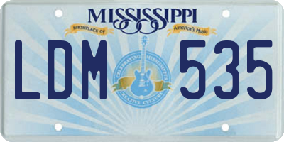 MS license plate LDM535