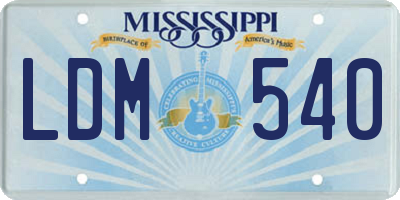 MS license plate LDM540