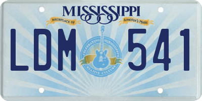 MS license plate LDM541