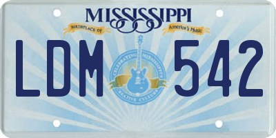 MS license plate LDM542