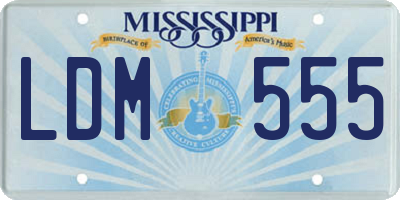 MS license plate LDM555