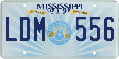 MS license plate LDM556