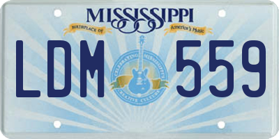 MS license plate LDM559