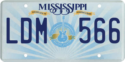 MS license plate LDM566
