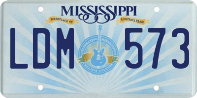 MS license plate LDM573