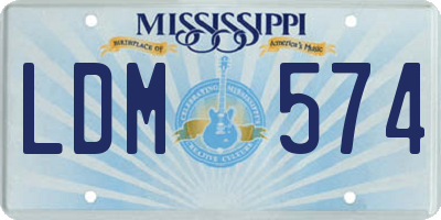 MS license plate LDM574