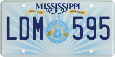 MS license plate LDM595