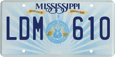 MS license plate LDM610