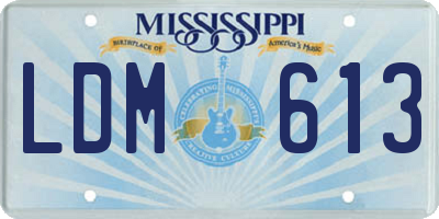 MS license plate LDM613