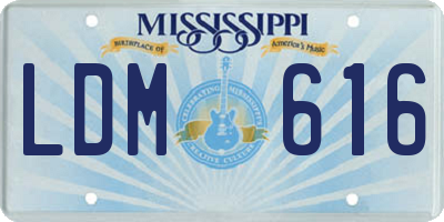MS license plate LDM616