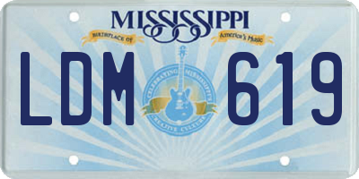 MS license plate LDM619