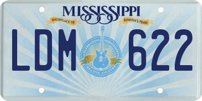 MS license plate LDM622