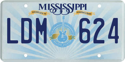 MS license plate LDM624