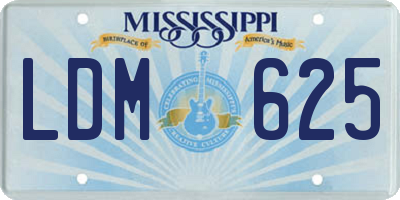 MS license plate LDM625