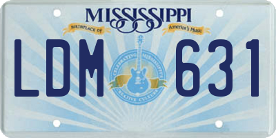 MS license plate LDM631