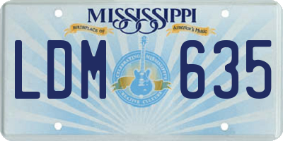 MS license plate LDM635
