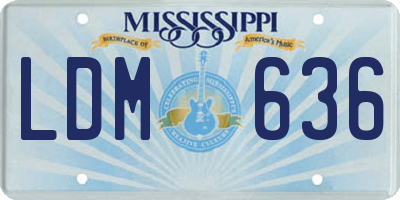 MS license plate LDM636