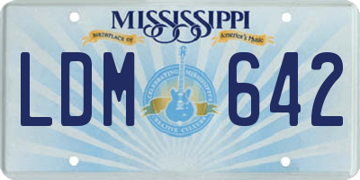 MS license plate LDM642