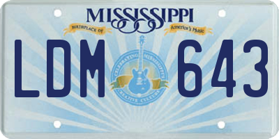 MS license plate LDM643