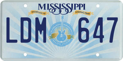 MS license plate LDM647
