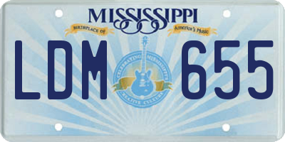 MS license plate LDM655