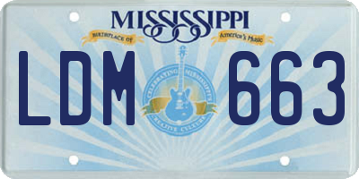 MS license plate LDM663