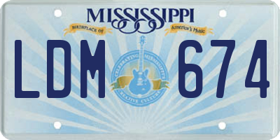 MS license plate LDM674