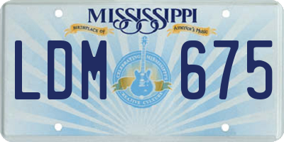 MS license plate LDM675