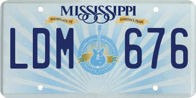 MS license plate LDM676