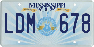 MS license plate LDM678
