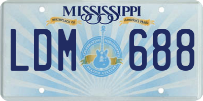 MS license plate LDM688