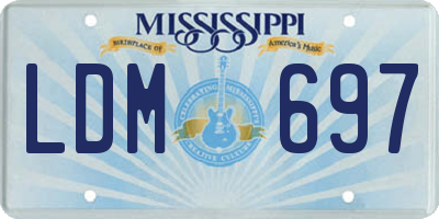 MS license plate LDM697