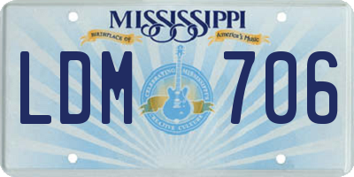 MS license plate LDM706