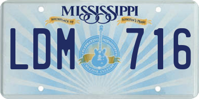 MS license plate LDM716