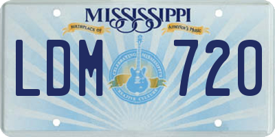 MS license plate LDM720