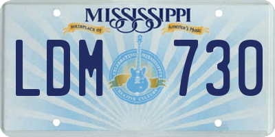 MS license plate LDM730