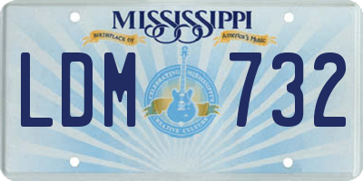 MS license plate LDM732