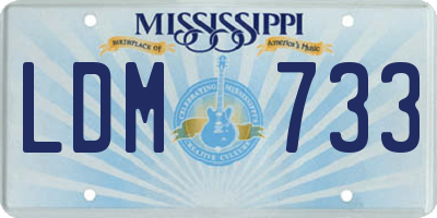 MS license plate LDM733