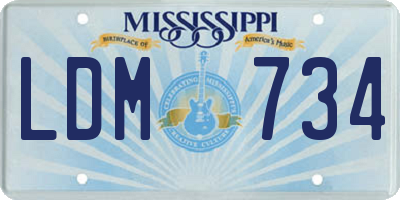 MS license plate LDM734