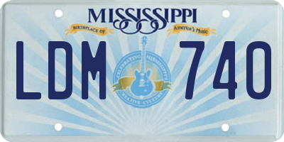 MS license plate LDM740