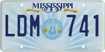 MS license plate LDM741
