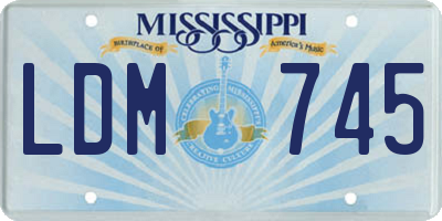 MS license plate LDM745