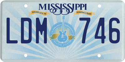 MS license plate LDM746