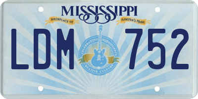 MS license plate LDM752