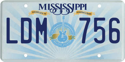 MS license plate LDM756