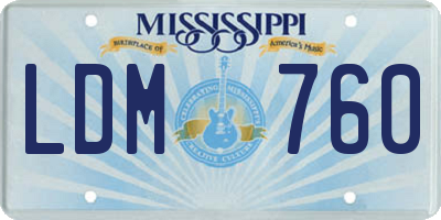 MS license plate LDM760