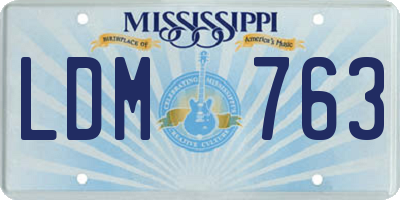 MS license plate LDM763