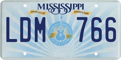 MS license plate LDM766