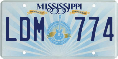 MS license plate LDM774