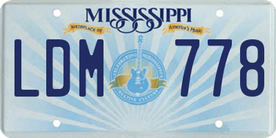 MS license plate LDM778